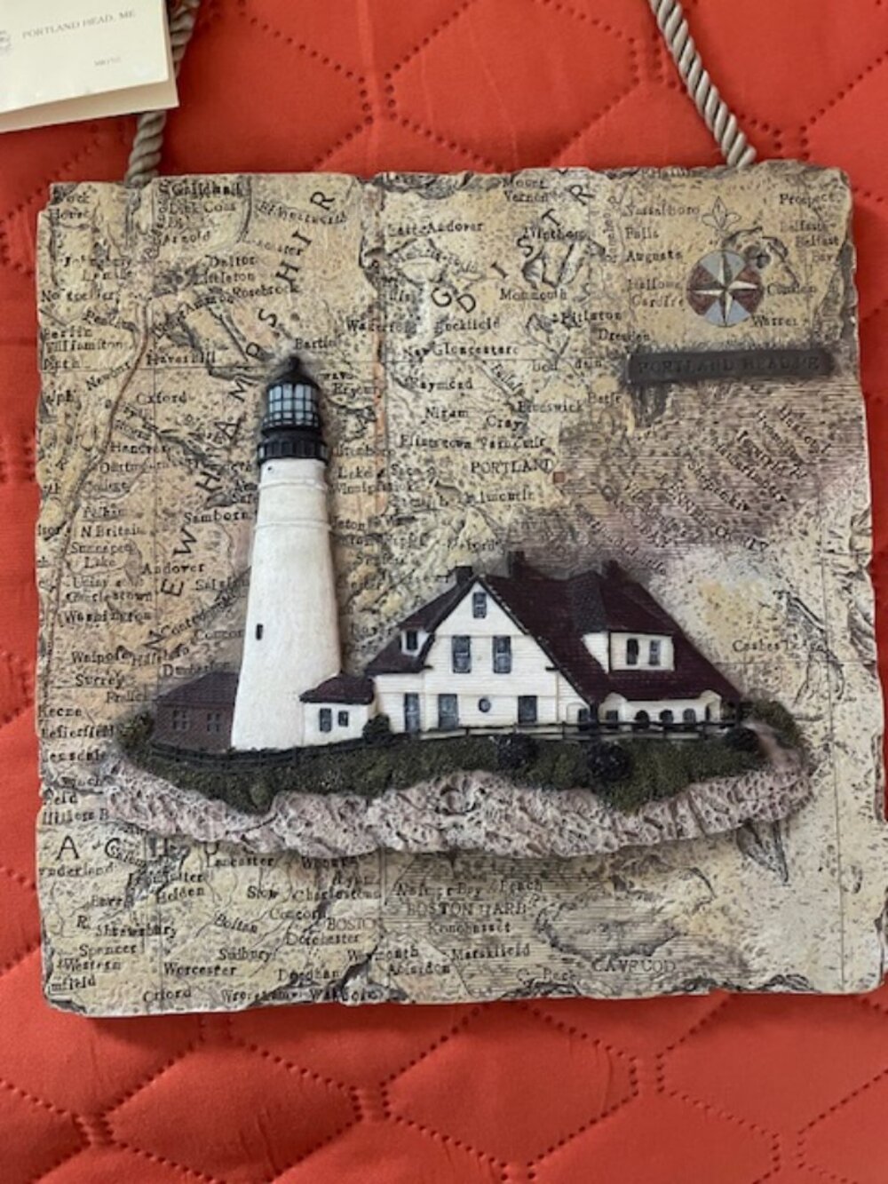 Portland Head Maine 3D Lighthouse Wall Hanging / Free Standing Plaque. NWT